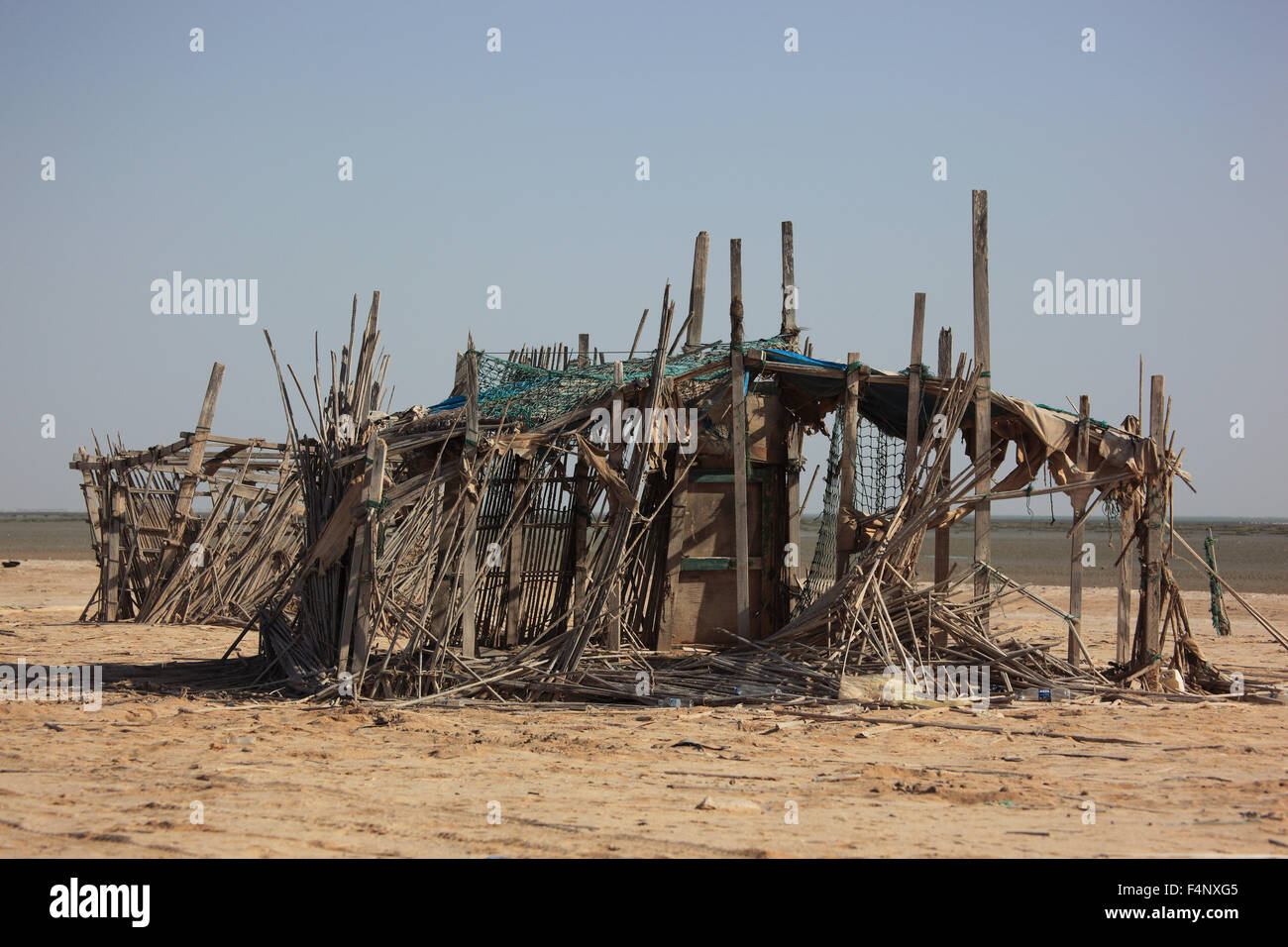 Poor fishing settlements on the east coast of Oman near Film Stock Photo