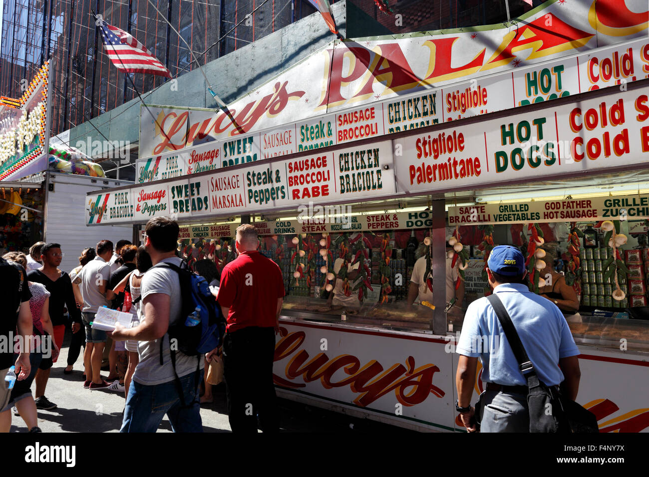 Italian food stand at Feast of San Gennaro Mulberry St. Little Italy