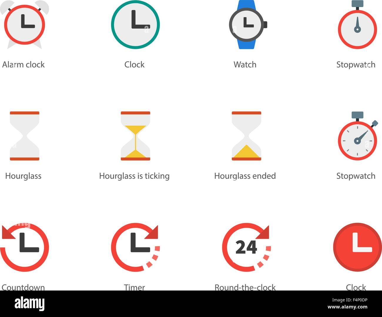 Hourglass icons in color Stock Vector Images - Alamy