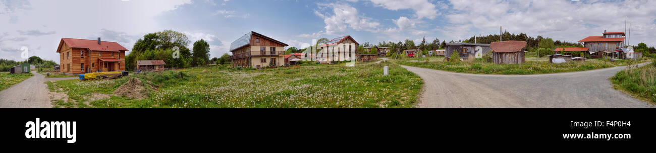 Panoramic view of Sieben Linden community in Germany Stock Photo