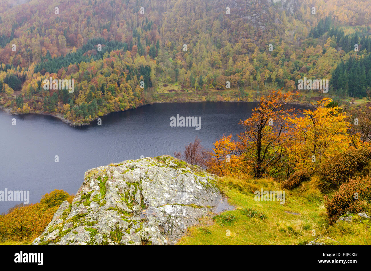 Thirlmere from Great How near Keswick in the Lake District, Cumbria, England. Stock Photo