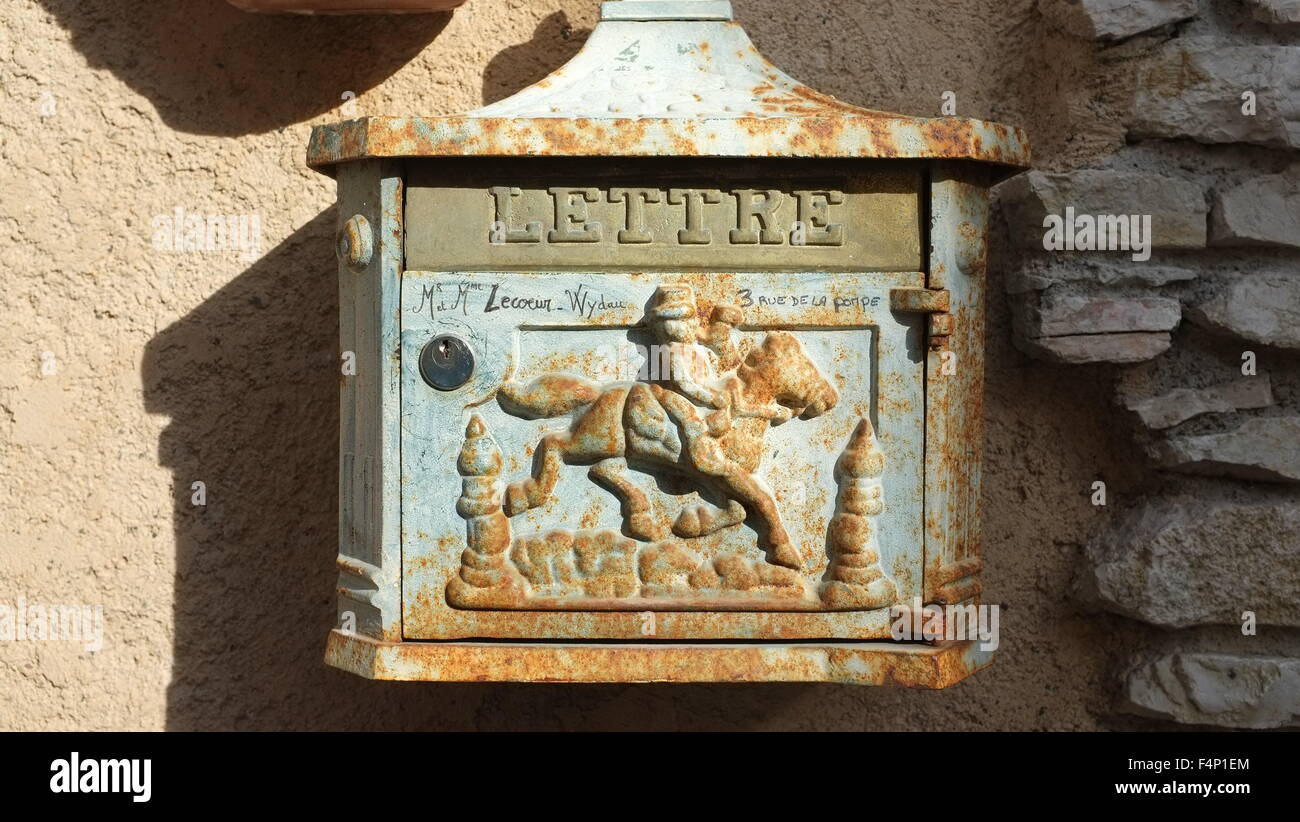 Old Decorative French Letter box Stock Photo