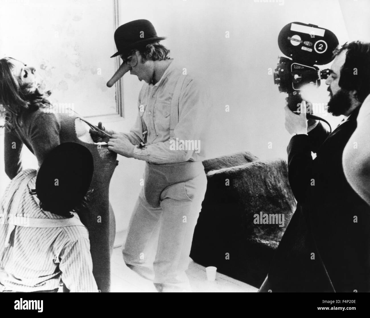 Malcolm McDowell, Adrienne Corri, Stanley Kubrick / A Clockwork Orange 1971 directed by Stanley