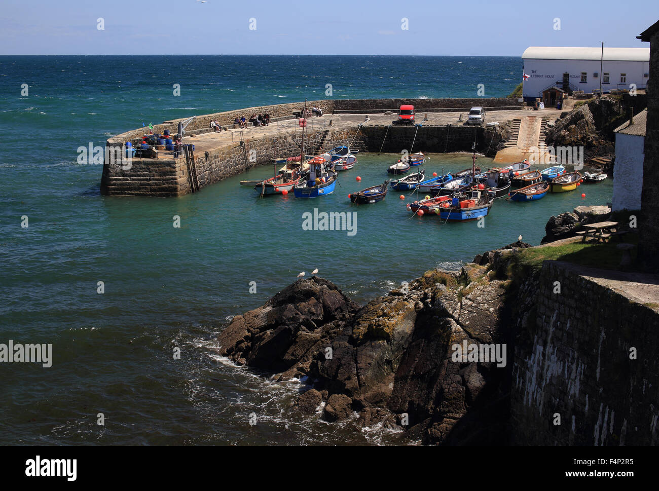 The harbour at Coverack, Cornwall, England, UK. Stock Photo