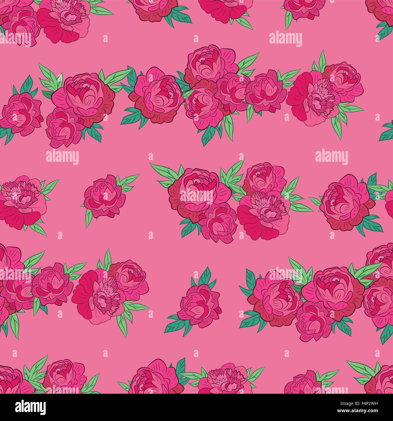 Seamless pattern with pink peonies Stock Vector Image & Art - Alamy