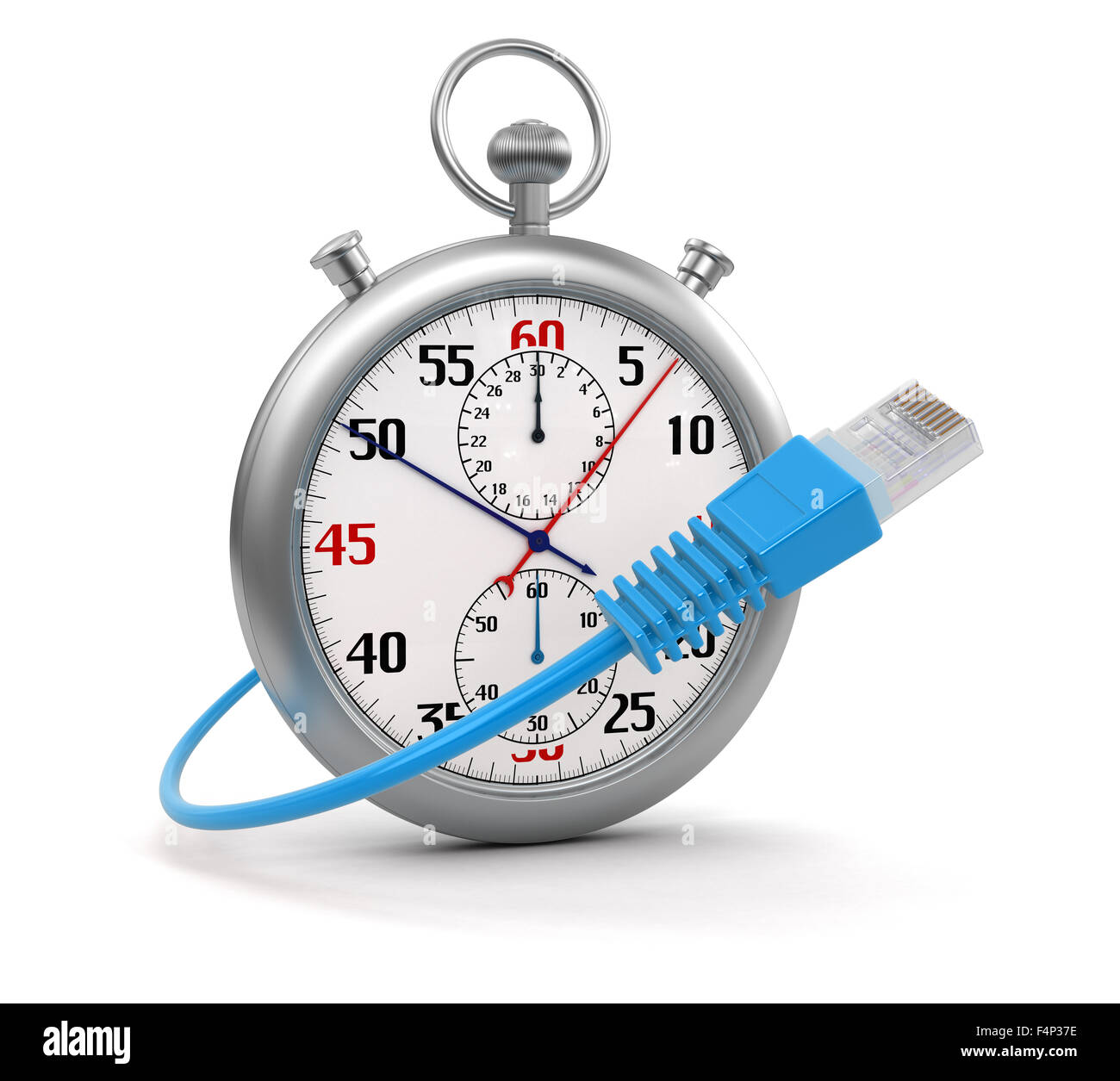 Stopwatch and Computer Cable (clipping path included Stock Photo Alamy