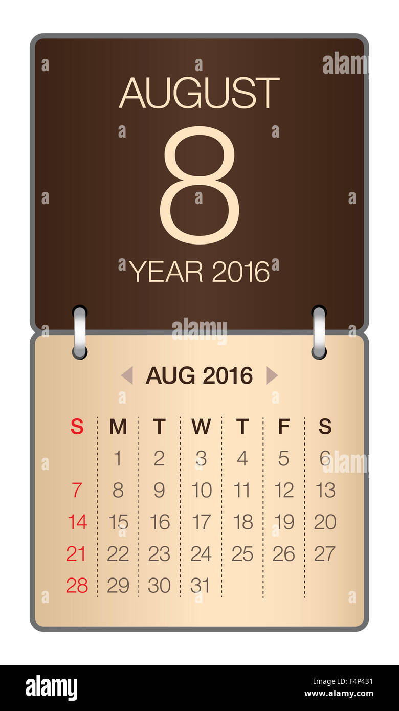 Simple Calendar For August 16 Stock Photo Alamy Simple Calendar For August 16 Stock Photo Alamy
