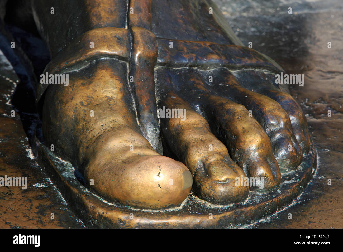 The giant toe (good luck charm) of the statue of Gregory of Nin