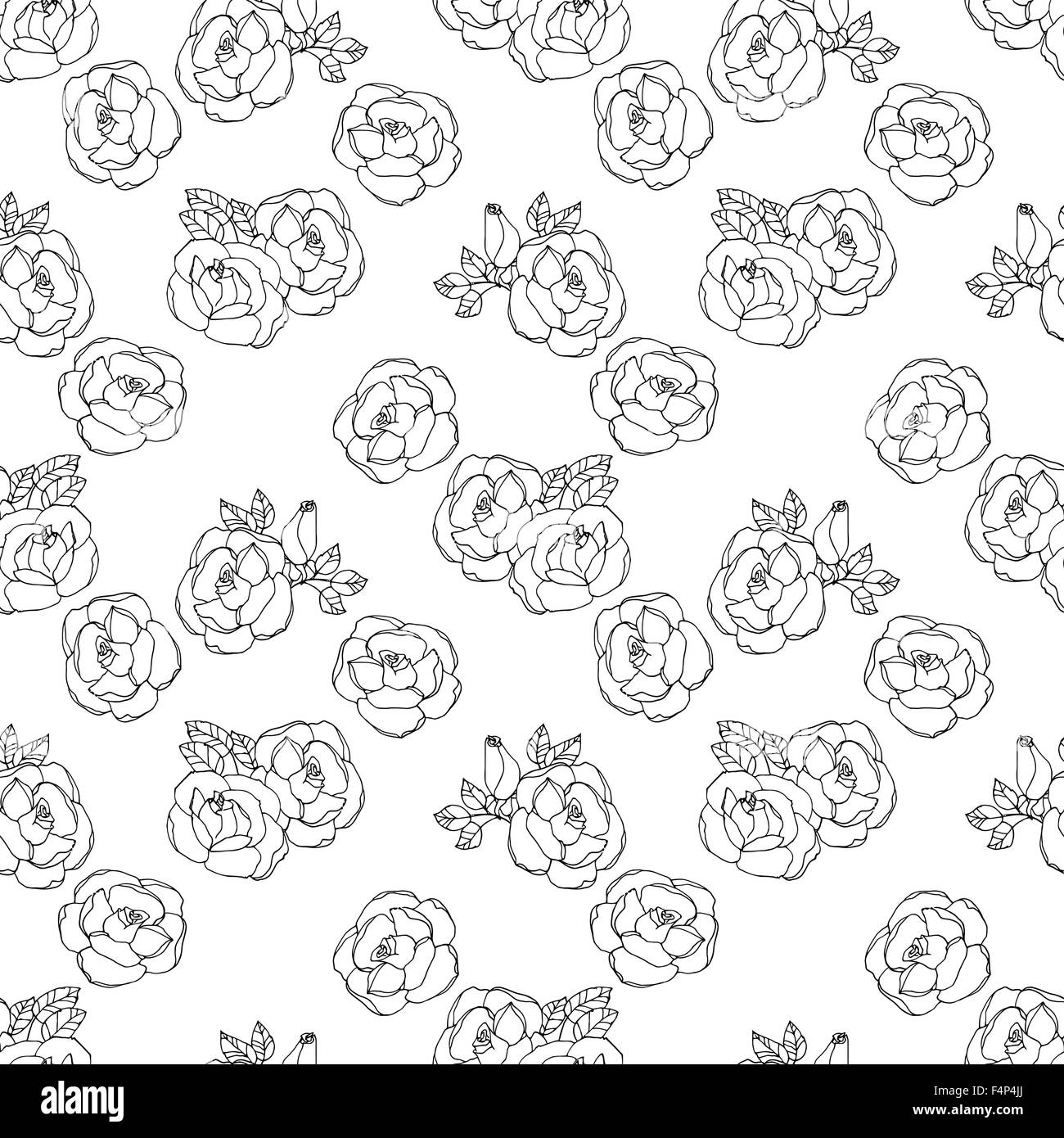 seamless pattern with roses Stock Vector Image & Art - Alamy