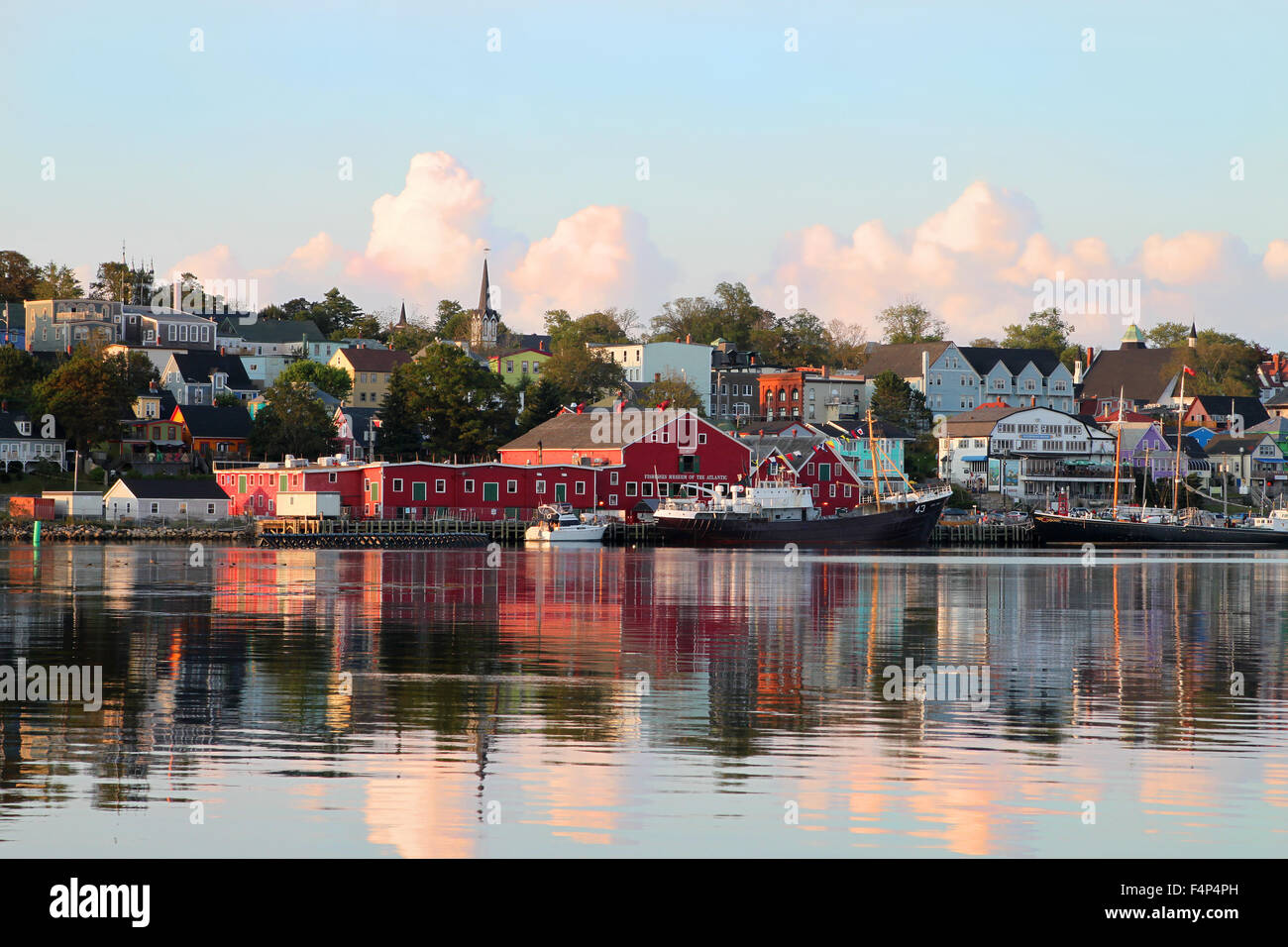 August 5. 2014, Lunenburg, Nova Scotia: View of the famous harborfront of Lunenburg, Nova Scotia a UNESCO world heritage site. Stock Photo