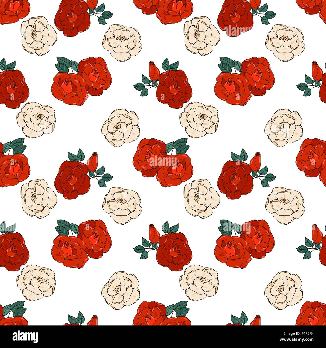 seamless pattern with roses Stock Vector Image & Art - Alamy