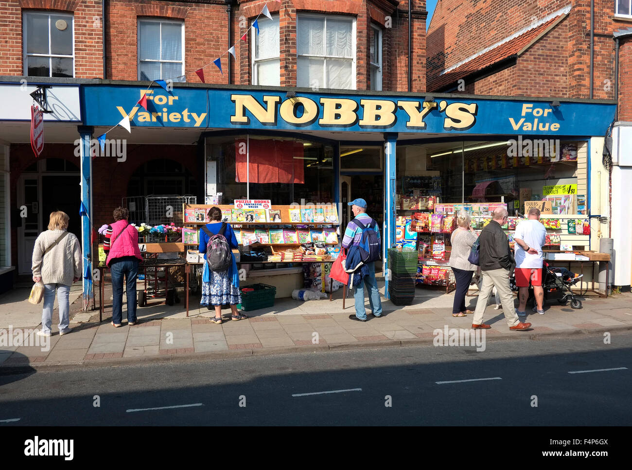 nobby's discount store, sheringham, north norfolk, england Stock Photo