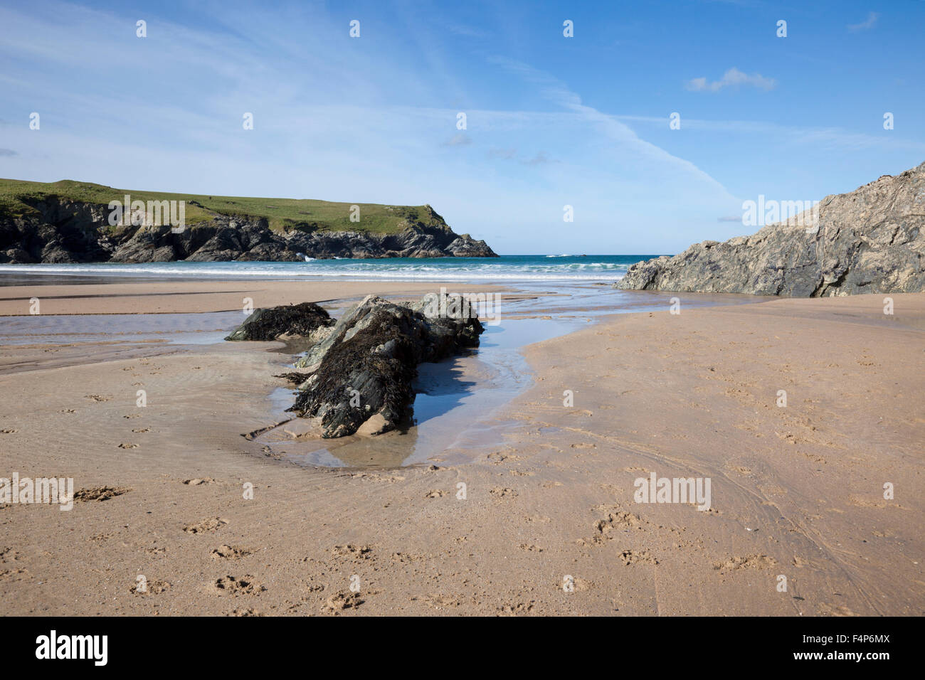 Porth Joke or Polly Joke beach, near Crantock, Cornwall, England, UK Stock Photo