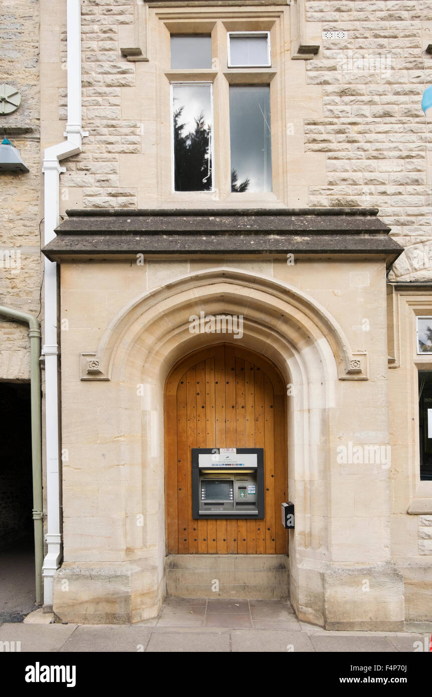 Cash Point at the local branch of Lloyds Bank in the High Street in Fairford, Gloucestershire, UK Stock Photo