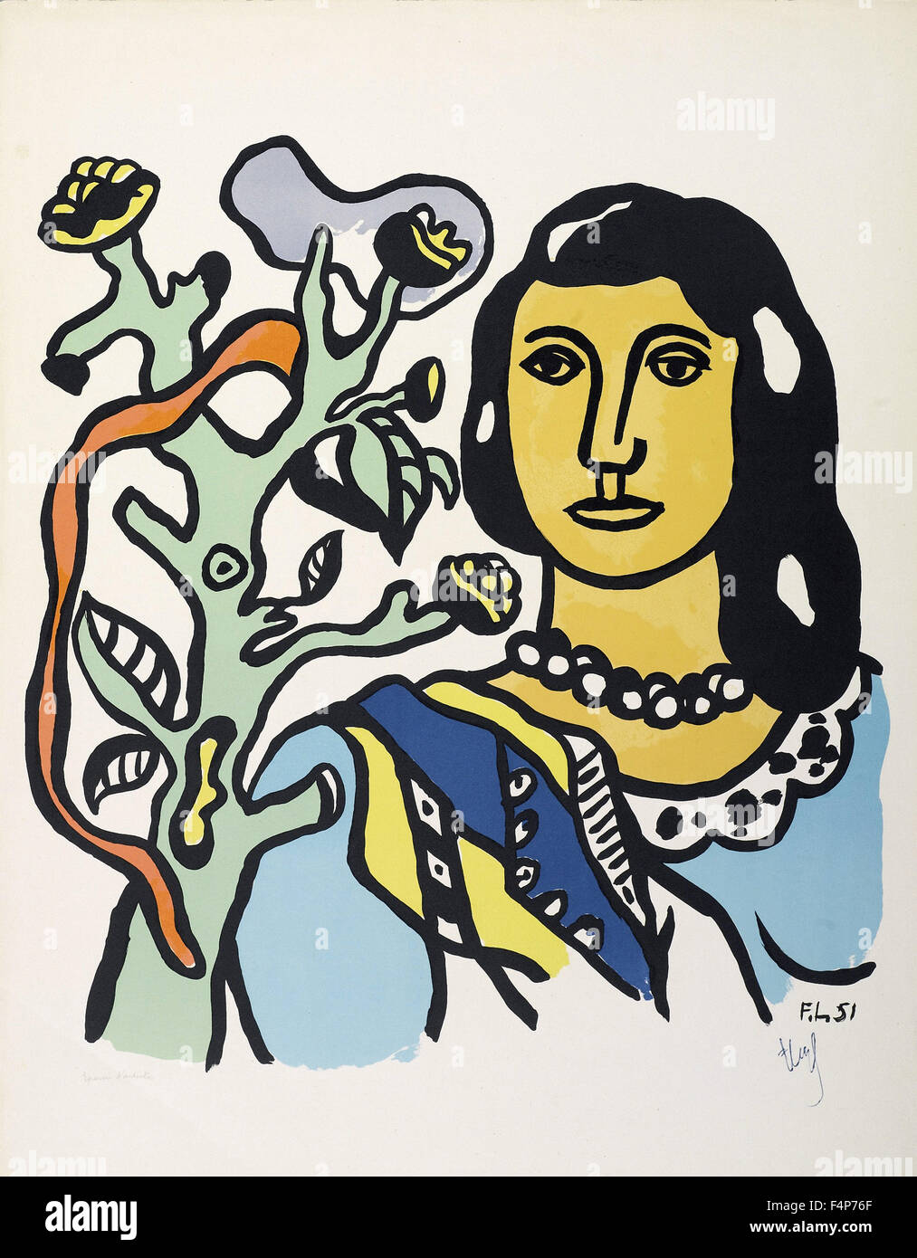 Fernand Leger - La Femme et la Fleur Stock Photo