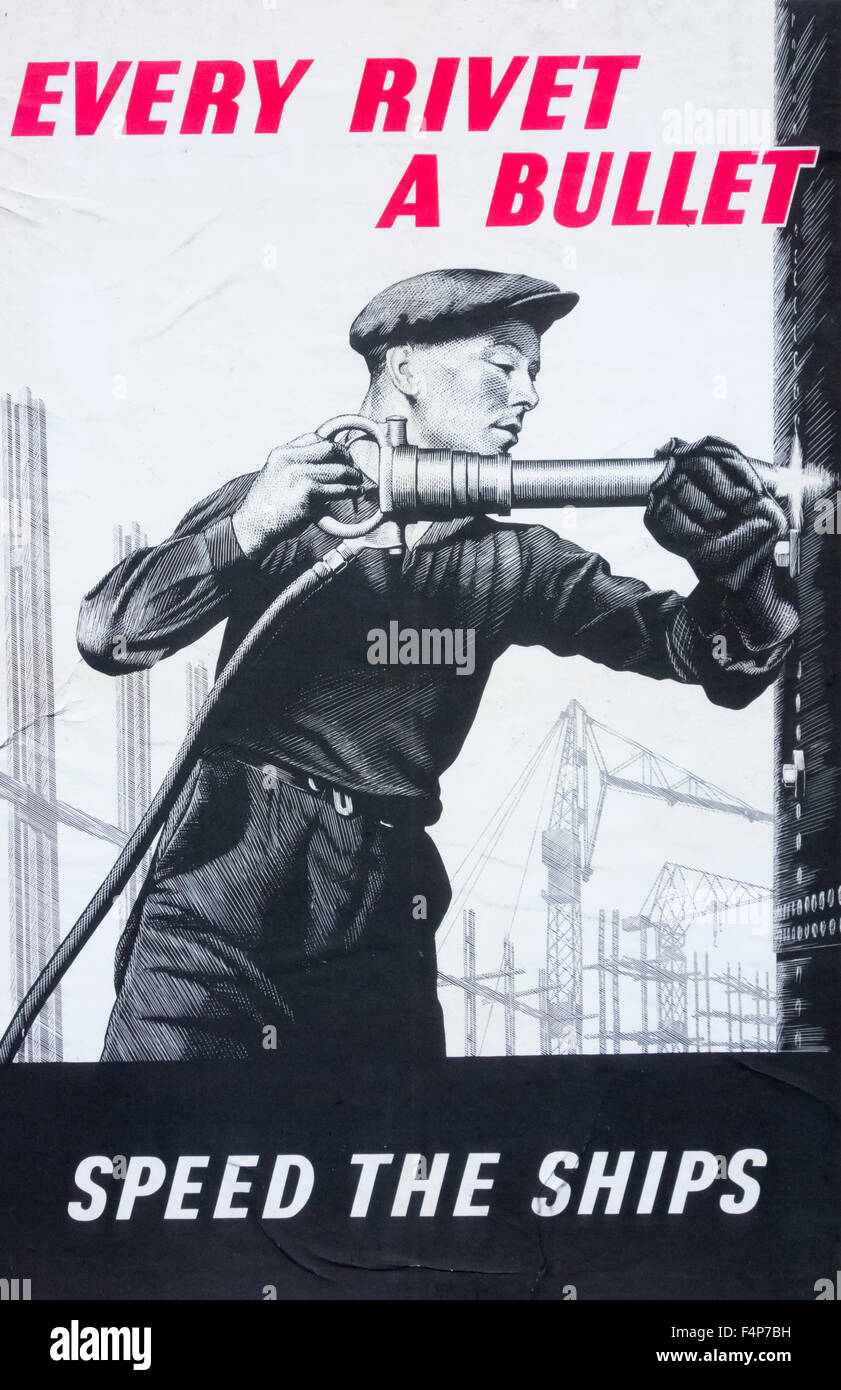 Wartime poster. UK Stock Photo