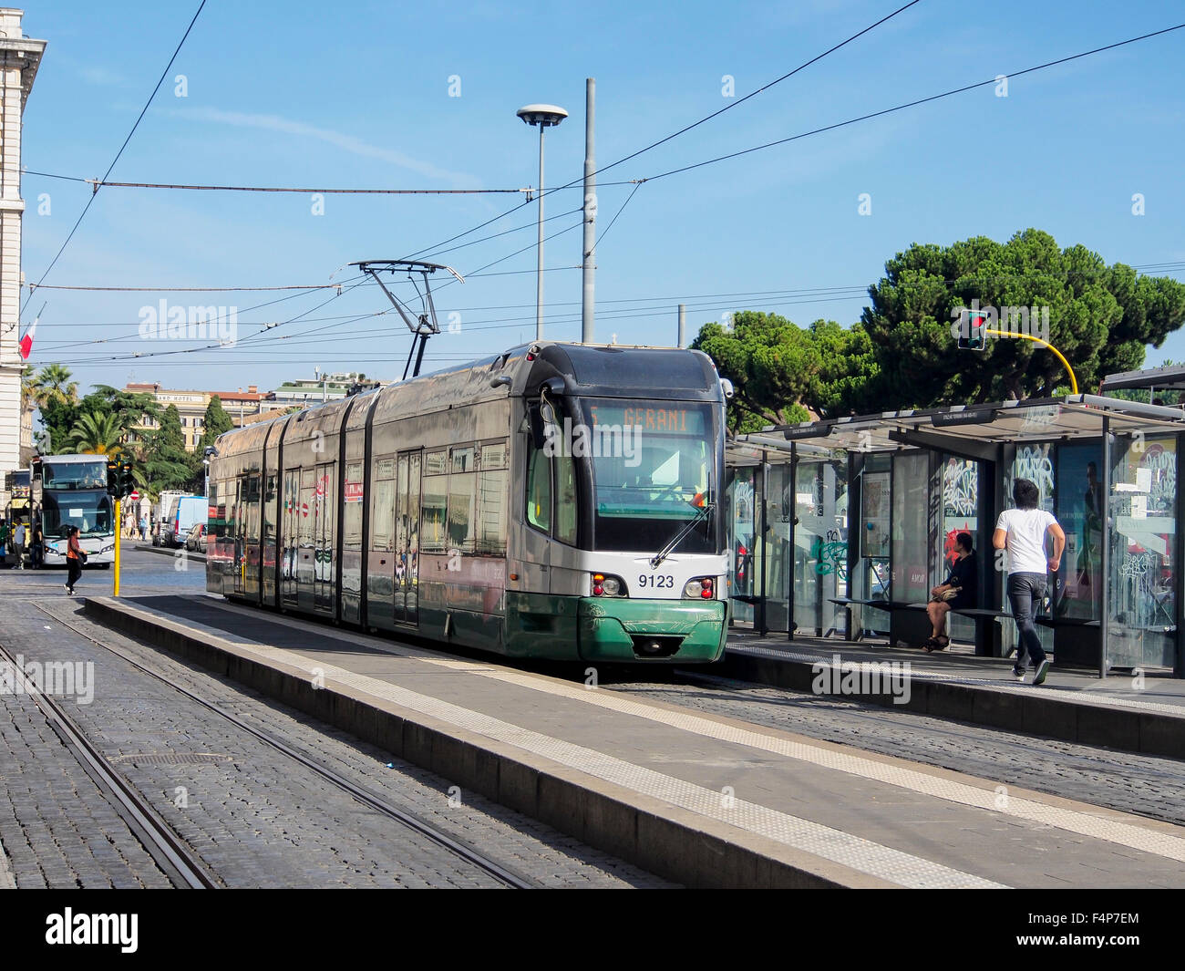 A Route 6 Tram in Rome Stock Photo