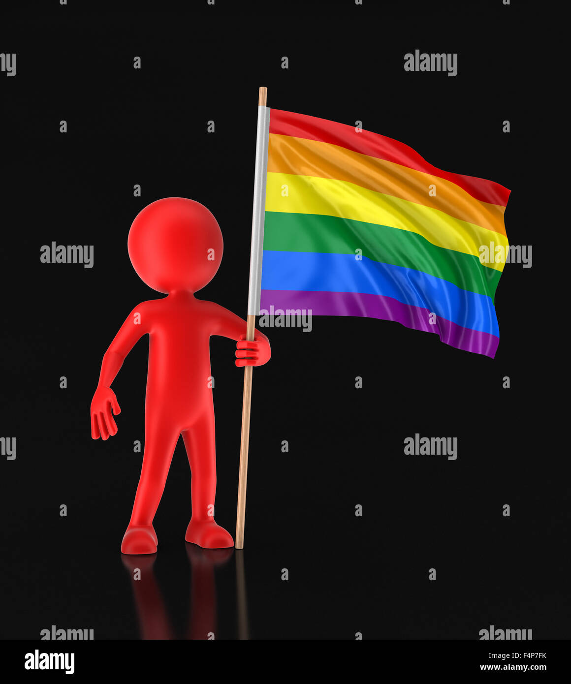 Man And Rainbow Gay Pride Flag Image With Clipping Path Stock Photo Alamy