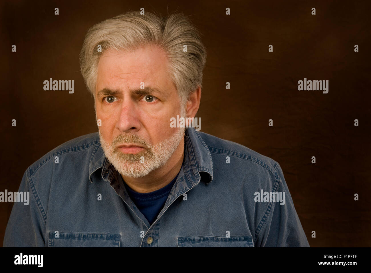 Worried Mature Man Stock Photo