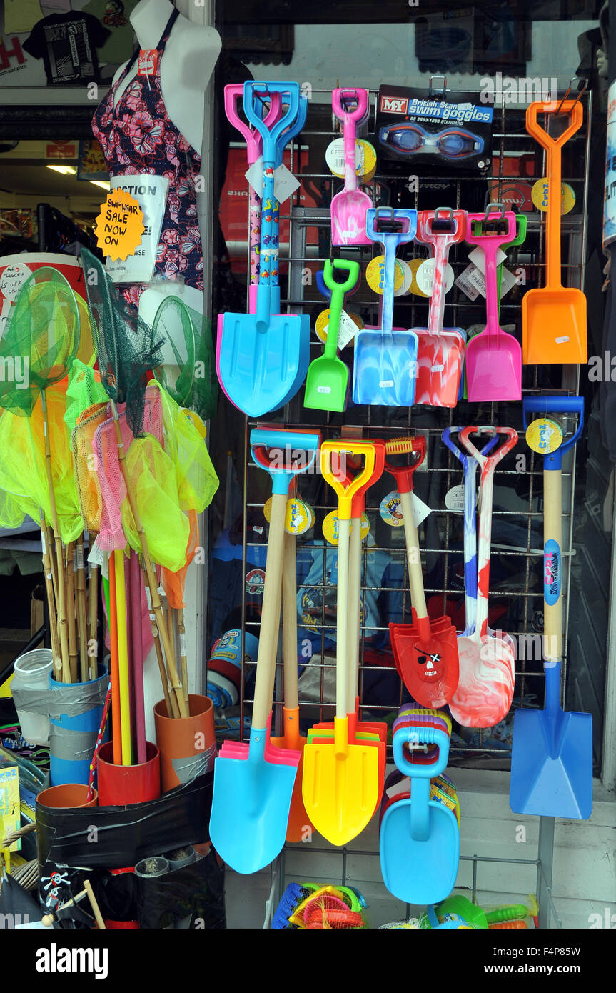 Spades for sale in Looe, Cornwall Stock Photo Alamy