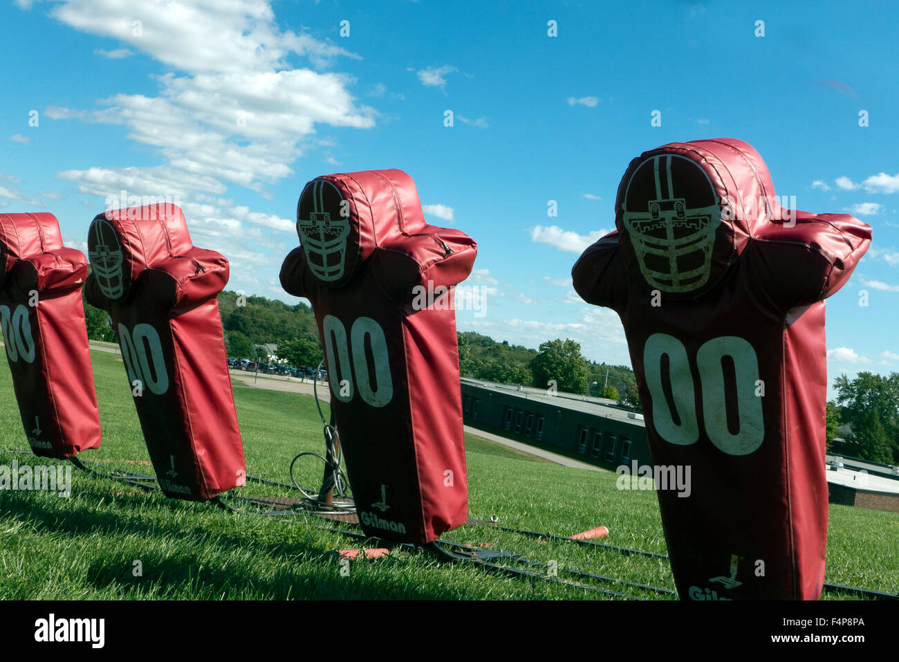 American football blocking dummies Stock Photo - Alamy