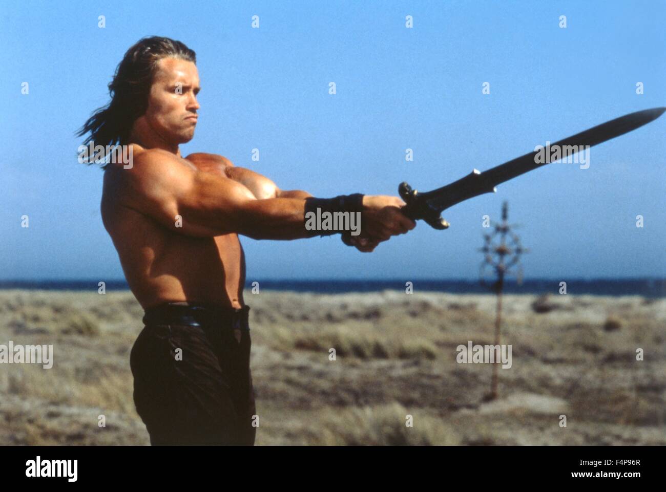 Arnold Schwarzenegger / Conan the Barbarian 1982 directed by John Milius Stock Photo