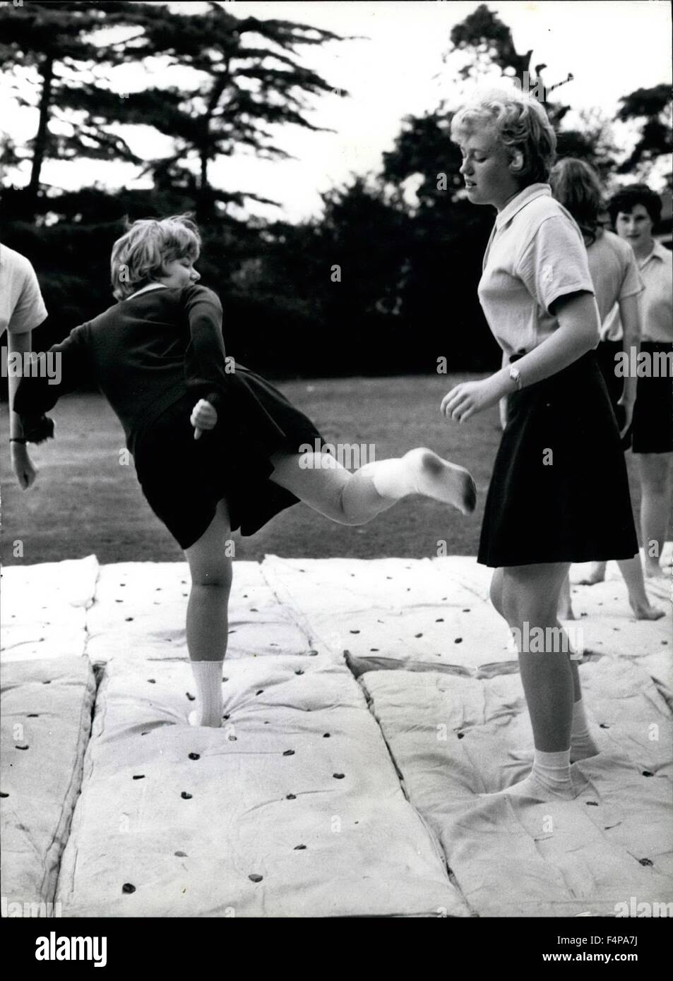 1965 - After demonstrations, St. Christopher's girls Practice Judo on the mats in the school grouth. © Keystone Pictures USA/ZUMAPRESS.com/Alamy Live News Stock Photo
