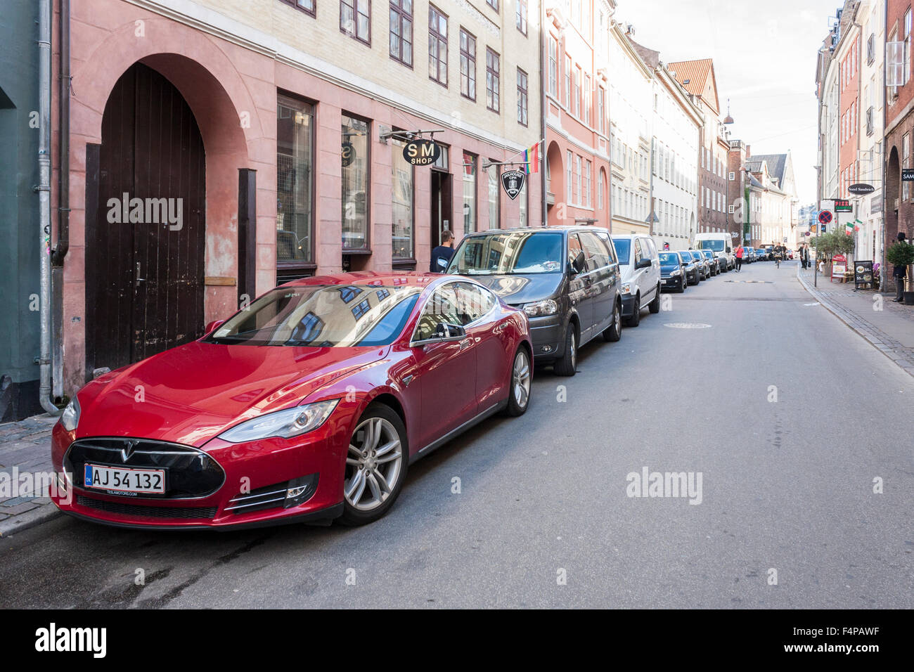 Tesla electric car, Copenhagen, Denmark, Europe Stock Photo Alamy
