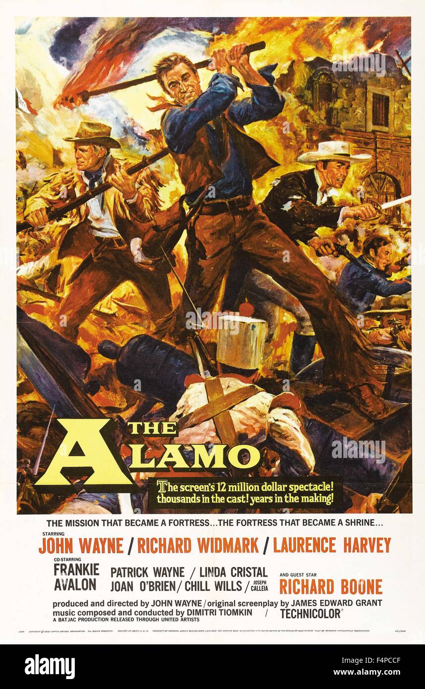 Banner of The Alamo 1960 directed by John Wayne Stock Photo