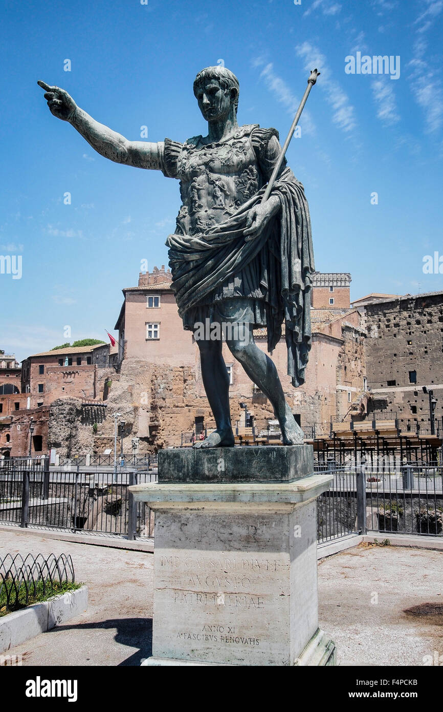 Statue of Caesar Augusta (Octavian) in the Via dei Fori Imperiali Rome