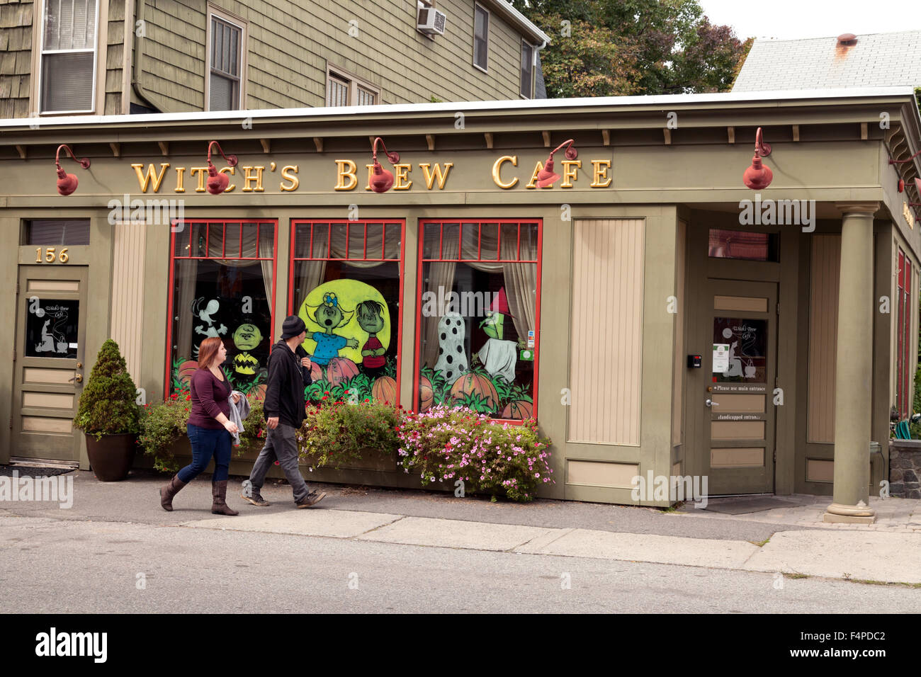 Cafe USA; The Witches Brew cafe, Salem, Massachusetts USA Stock Photo