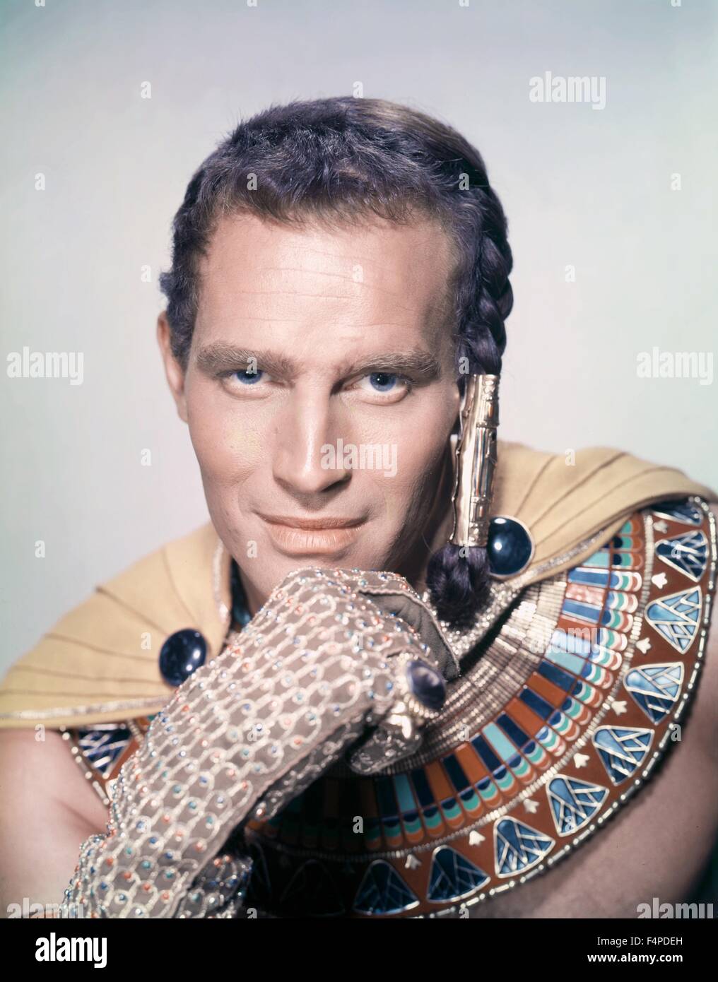 Charlton Heston / The Ten Commandments 1956 directed by Cecil B. DeMille Stock Photo