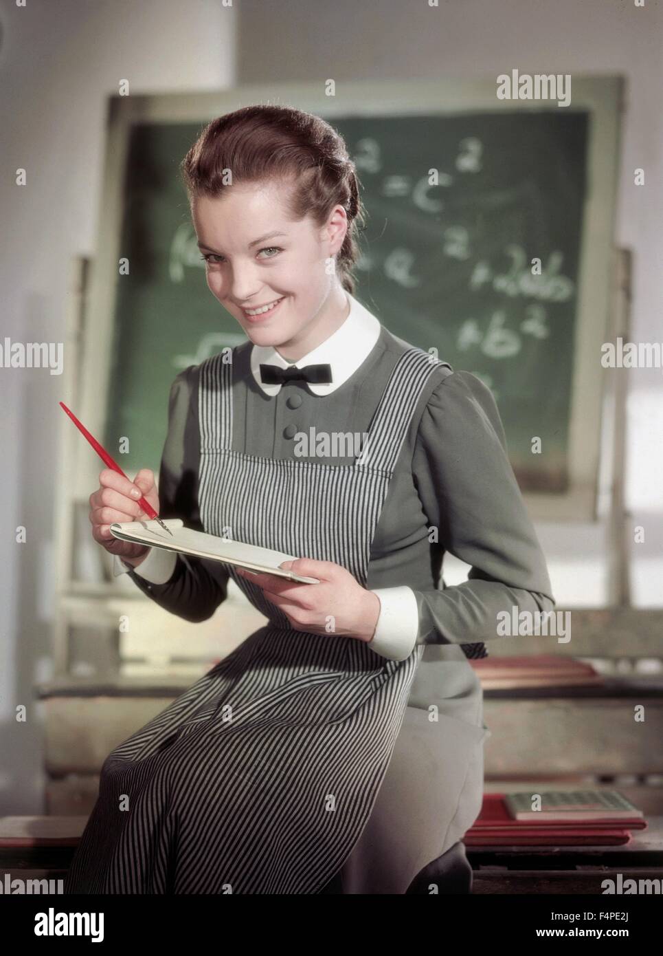 Romy Schneider / Girls in Uniform / 1958 directed by Geza von Radványi Stock Photo