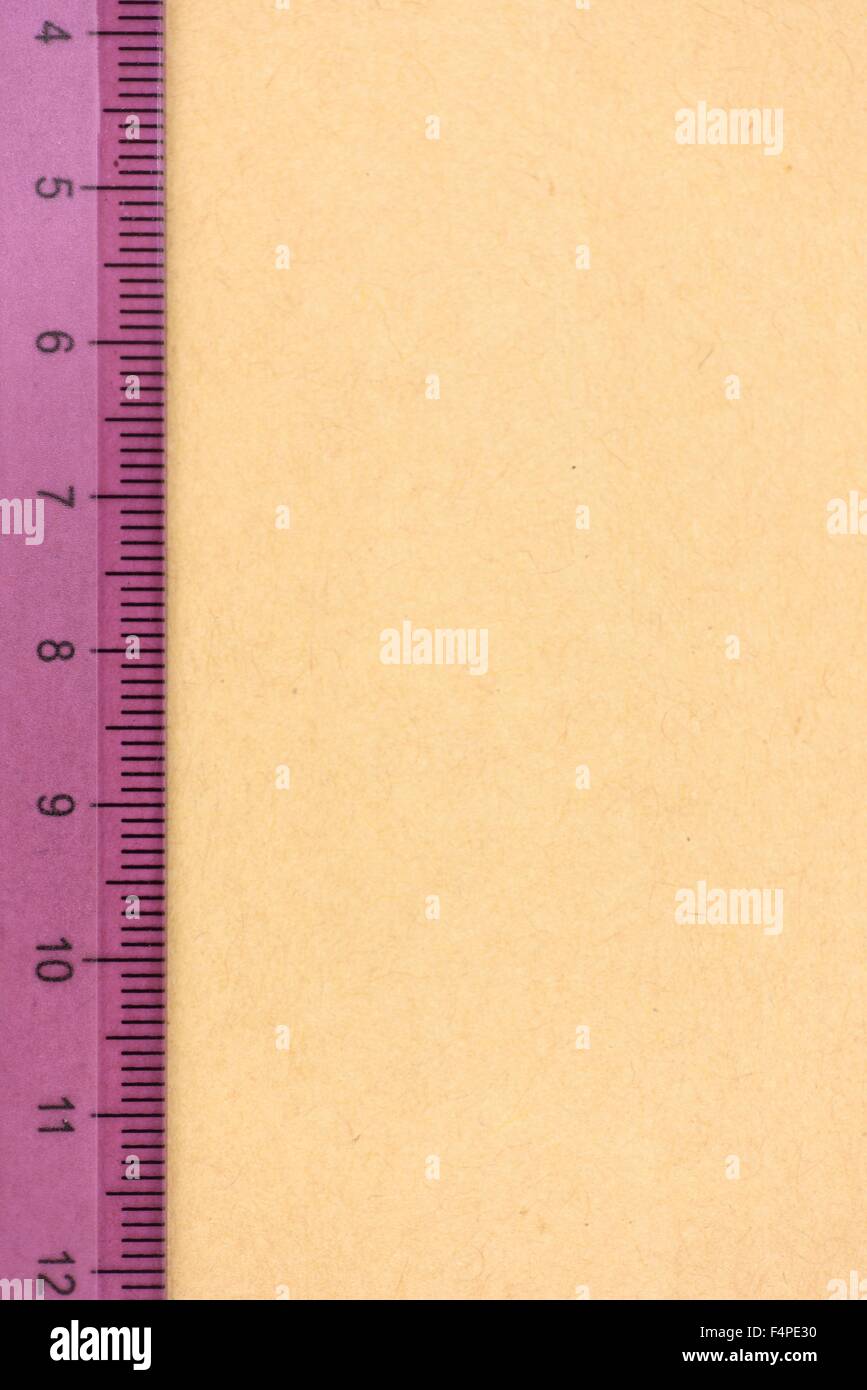 A close up photo of a small ruler Stock Photo