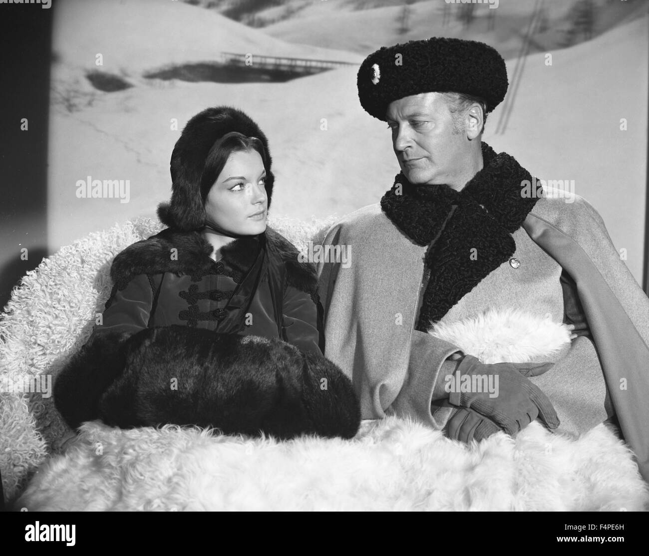 Romy Schneider and Curt Jürgens / Adorable Sinner /  1959 directed by Robert Siodmak Stock Photo