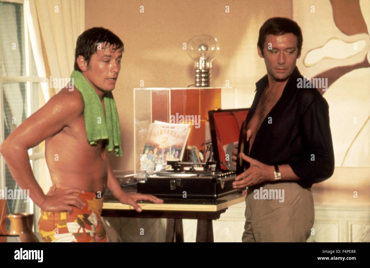 Film Avec Maurice Ronet Et Alain Delon Alain Delon and Maurice Ronet / La piscine / 1968 directed by Jacques