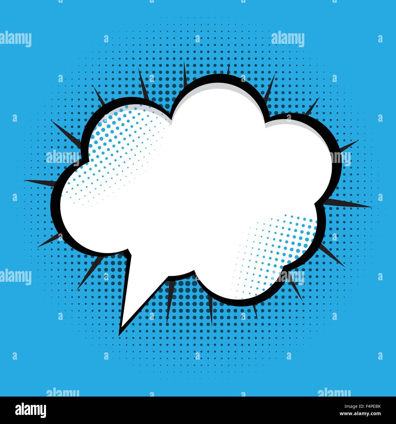 Speech Bubble Pop Art Background On Dot Background Vector Illust Stock ...
