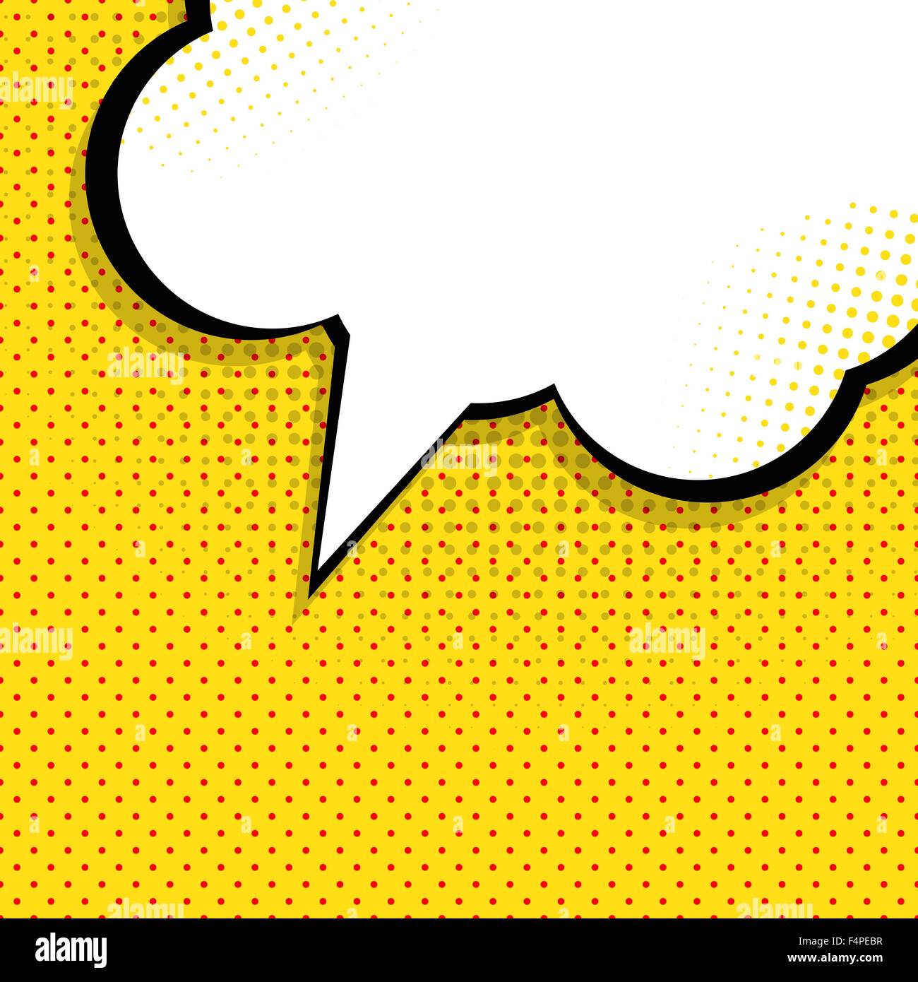 Speech Bubble Pop Art Background On Dot Background Vector Illust Stock ...
