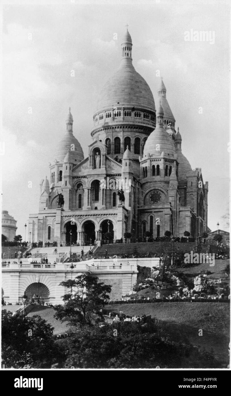 Church of Sacre Coeur de Montmartre, Paris, France, circa 1940 Stock Photo