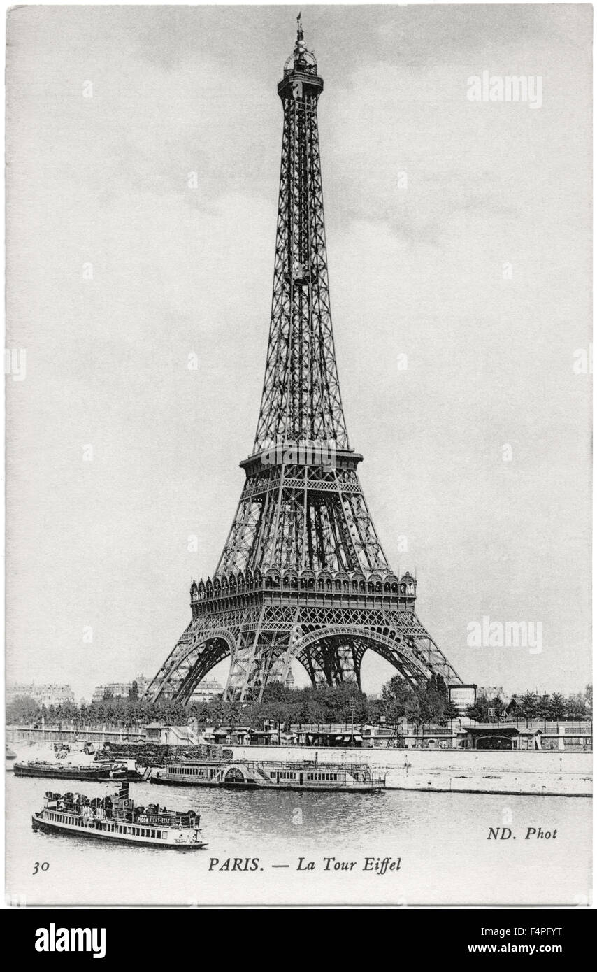 La Tour Eiffel, the Eiffel Tower, Paris, France, circa 1905 Stock Photo