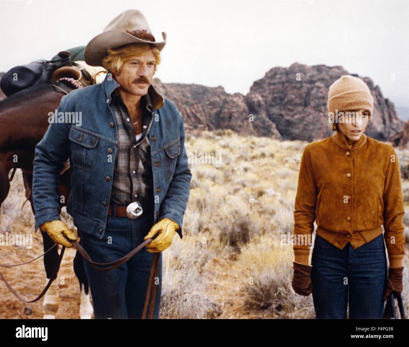 Robert Redford and Jane Fonda / The Electric Horseman / 1979 directed by Sydney Pollack Stock Photo