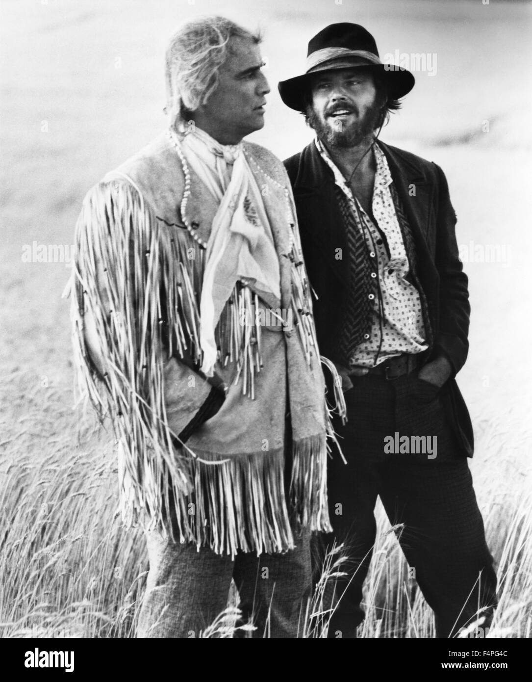 Film Avec Jack Nicholson Et Marlon Brando Marlon Brando and Jack Nicholson / The Missouri Breaks / 1976 Stock