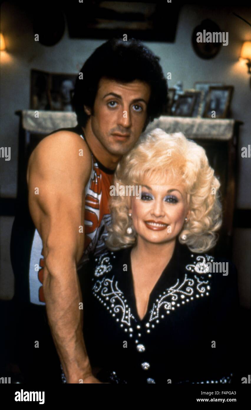 Sylvester Stallone and Dolly Parton / Rhinestone / 1984 directed by Bob Clark Stock Photo