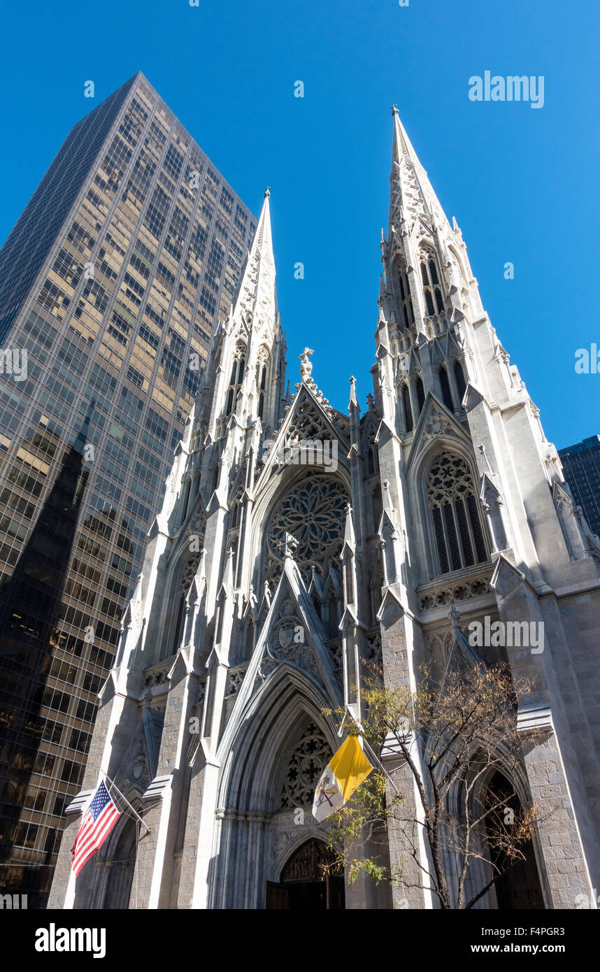 St. Patrick's Cathedral on Fifth Avenue in New York City Stock Photo