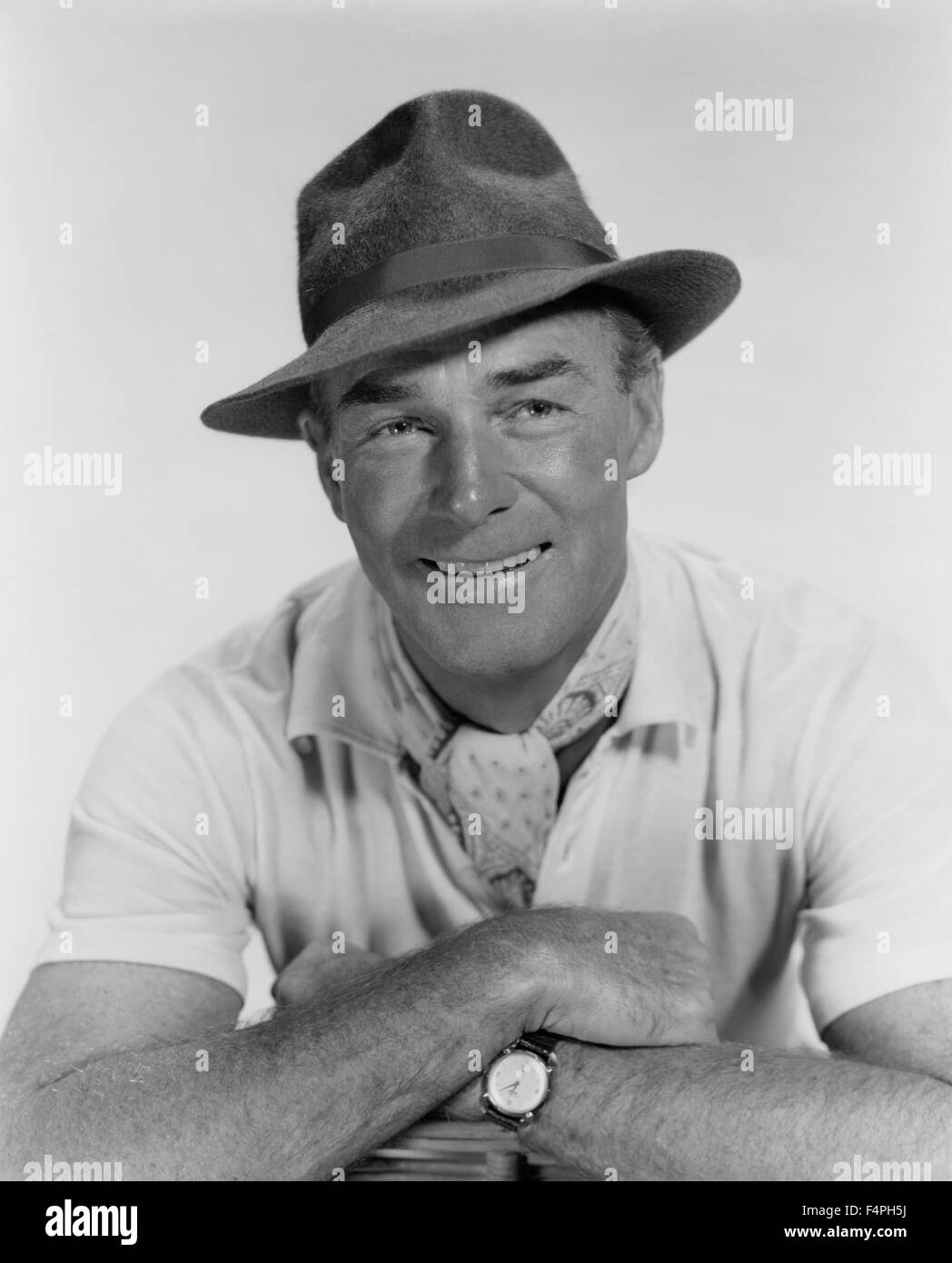 Randolph Scott, Publicity Portrait for the Film “Shoot Out at Medicine Bend”, 1957 Stock Photo