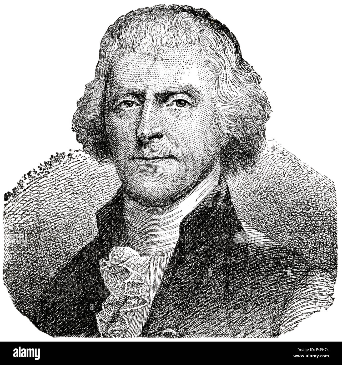 Thomas Jefferson (1743-1826), 3rd President of the United States, Engraving, 1889 Stock Photo