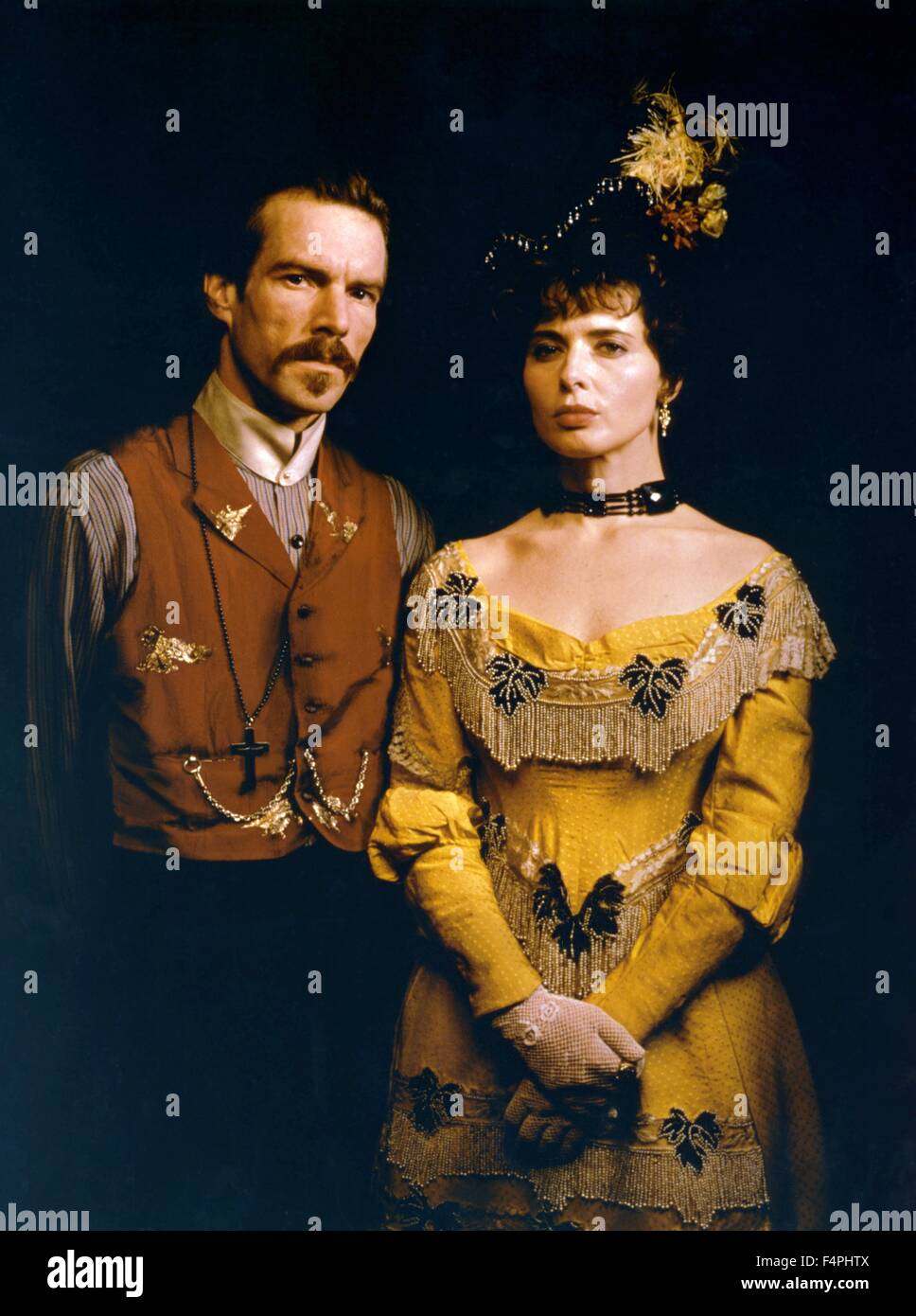 Dennis Quaid and Isabella Rossellini / Wyatt Earp / 1994 directed by Lawrence Kasdan [Warner Bros. Pictures] Stock Photo