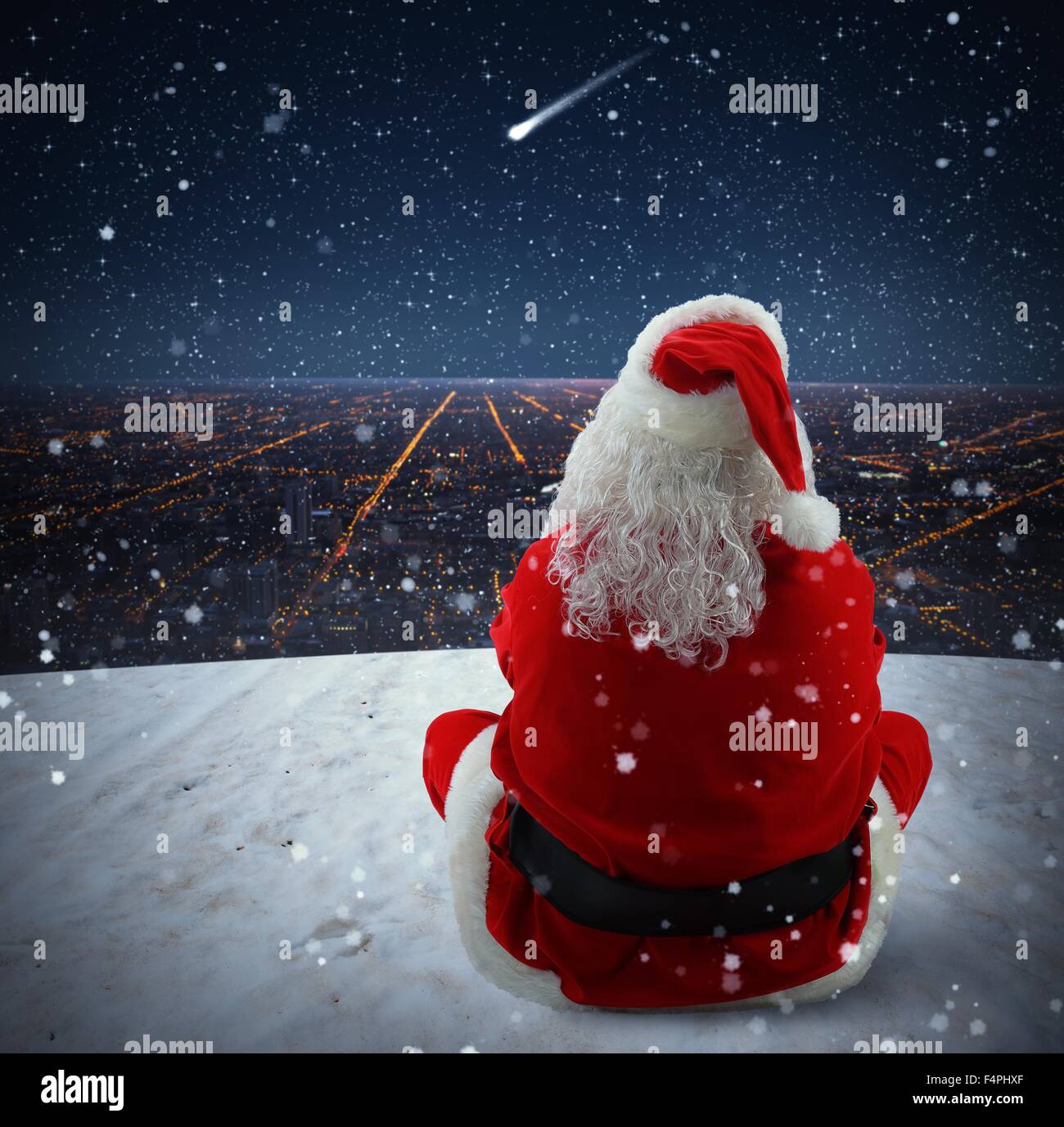 Christmas falling star Stock Photo