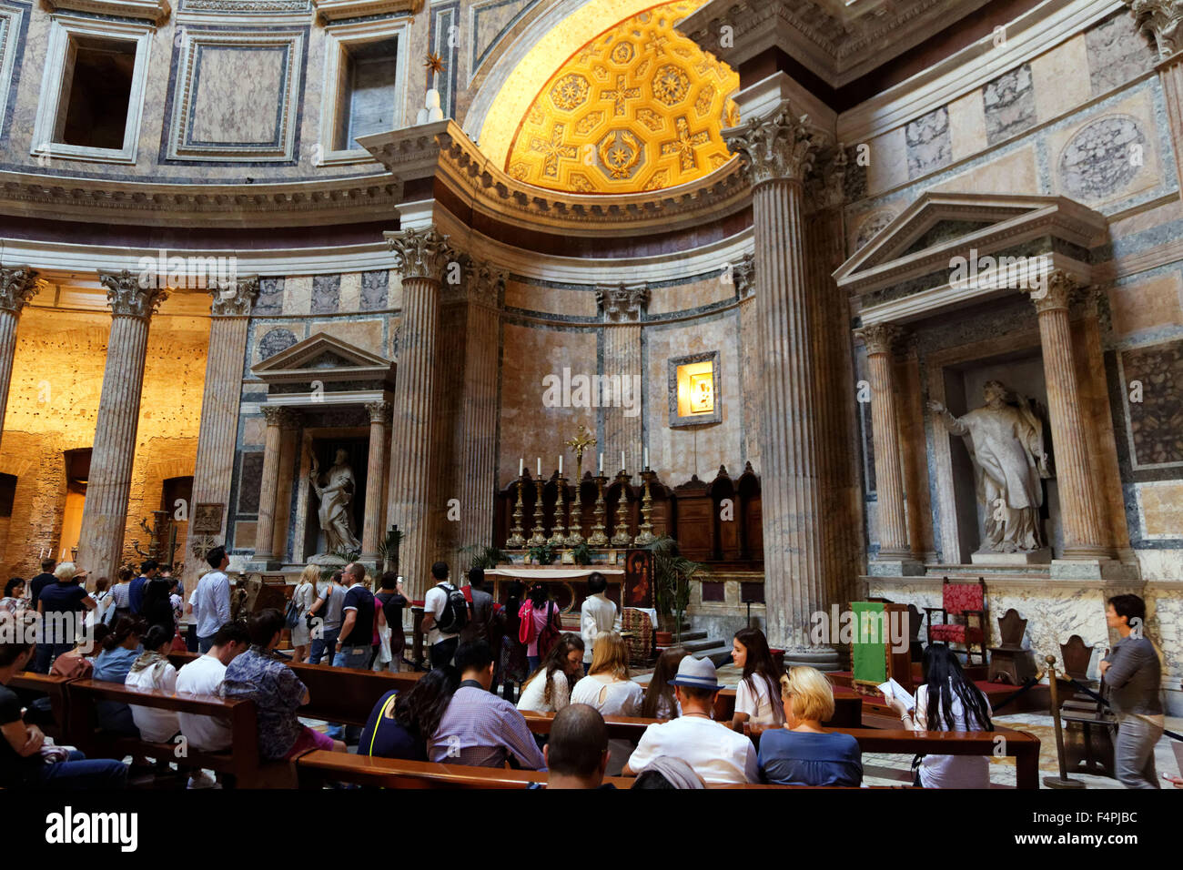 Interior view of the  Pantheon in  Piazza Della Rotunda , Rome, Italy. Stock Photo