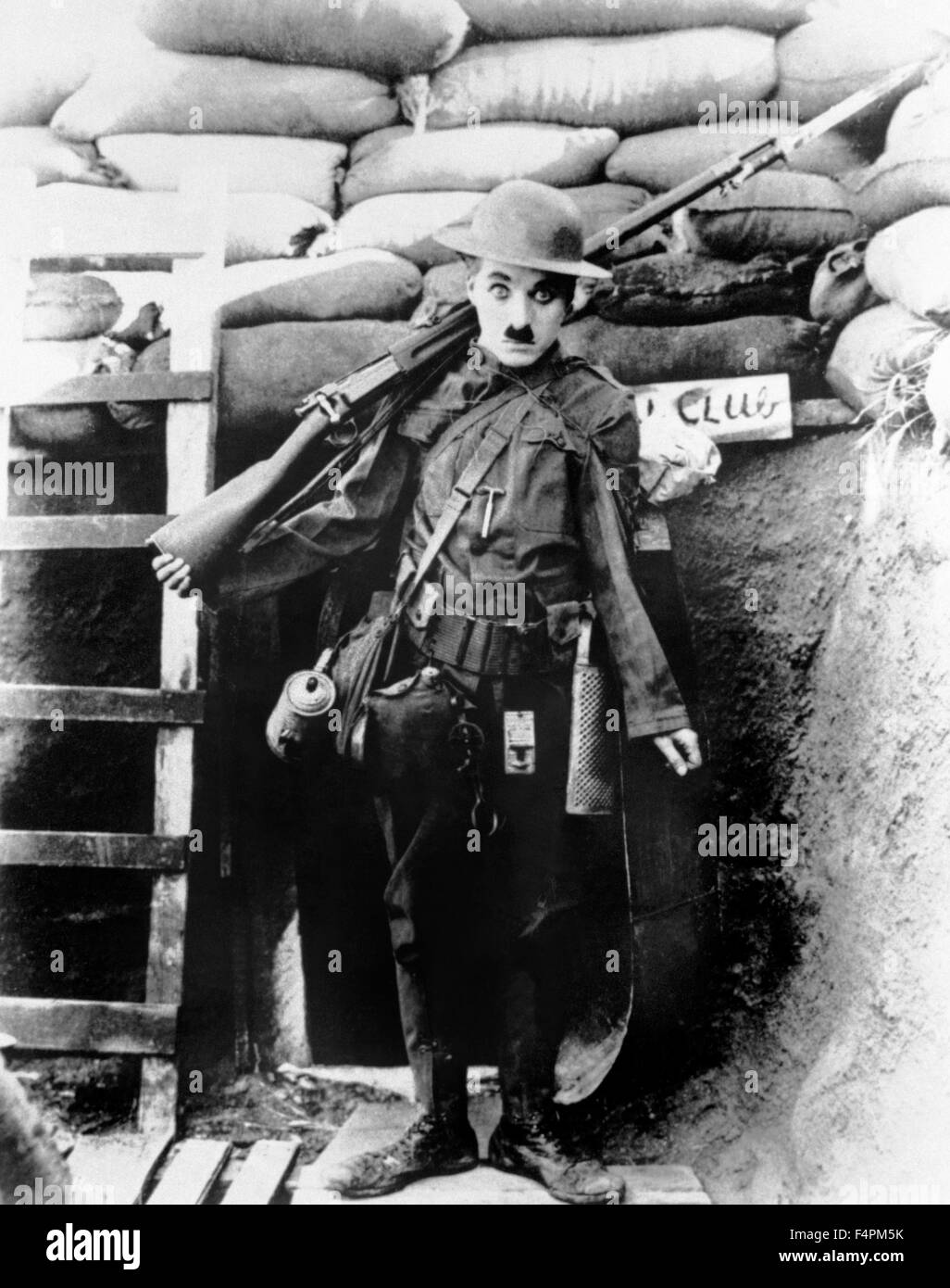 Charles Chaplin / Shoulder Arms / 1918 directed by Charles Chaplin  [A First National] Stock Photo